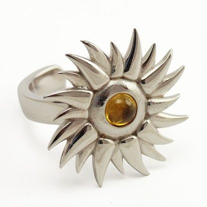Sun Silver Ring with Citrine